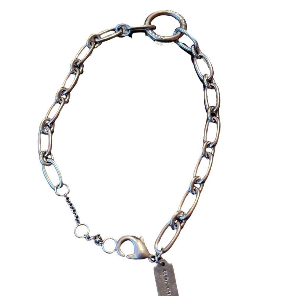 Coach silver tone link bracelet